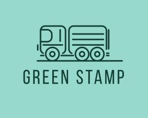 Minimalist Green Transport Truck  logo design