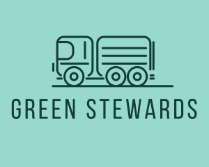 Minimalist Green Transport Truck  logo design