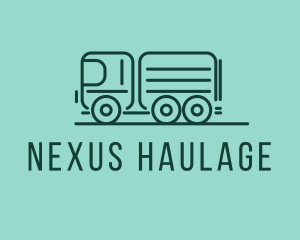 Minimalist Green Transport Truck  logo design