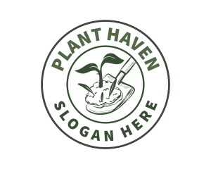 Shovel Plant Gardening logo design