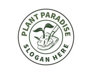 Shovel Plant Gardening logo design