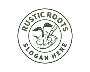 Shovel Plant Gardening logo design