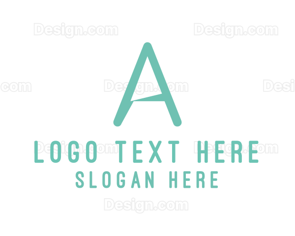 Simple Mint Green Letter A Logo