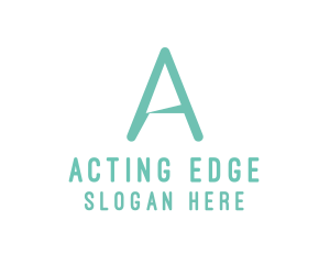 Simple Mint Green Letter A logo design