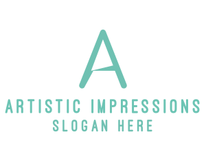 Simple Mint Green Letter A logo design