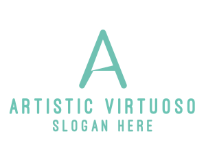 Simple Mint Green Letter A logo design