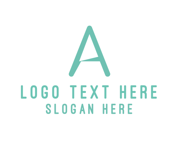 Simple Mint Green Letter A logo