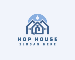 Water Faucet House Plumbing logo design