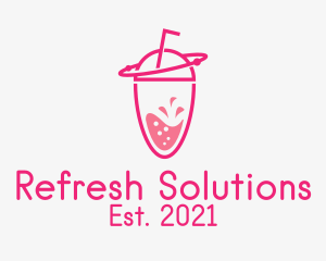 Pink Orbit Refreshment  logo design