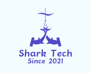 Hammerhead Shark Hook  logo design