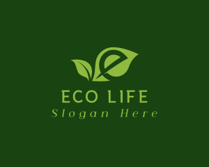 Green Natural Letter E logo design