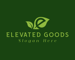 Green Natural Letter E logo design