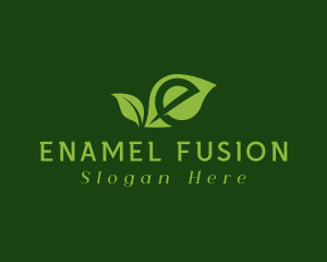 Green Natural Letter E logo design