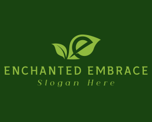 Green Natural Letter E logo design