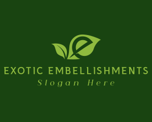 Green Natural Letter E logo design