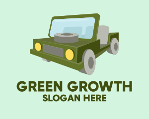 Green Safari Jeep  logo design