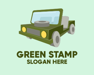 Green Safari Jeep  logo design