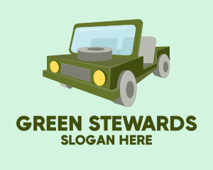 Green Safari Jeep  logo design