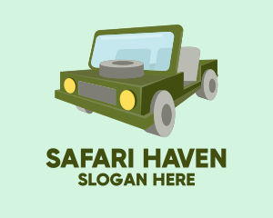 Green Safari Jeep  logo design