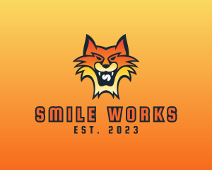 Smiling Feline Animal logo design