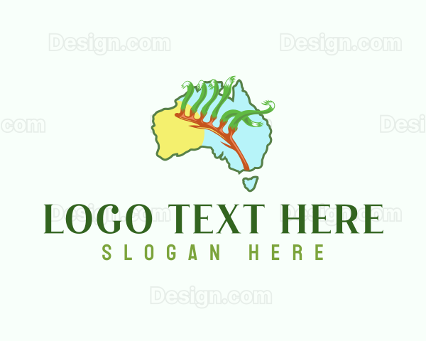 Australia Botanical Fern Logo