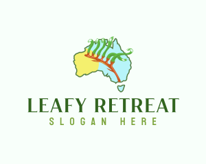 Australia Botanical Fern Logo