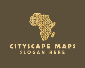 Tribal Eye Africa Map  logo design