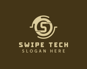 Crypto Digital Letter S logo design