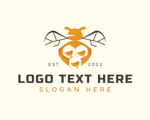 Bee Insect Honeycomb logo