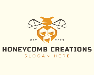 Bee Insect Honeycomb logo design