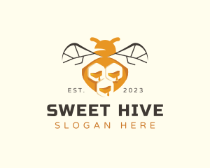 Bee Insect Honeycomb logo