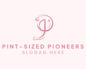 Flower Letter P logo design