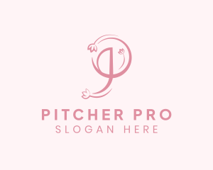 Flower Letter P logo design