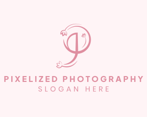 Flower Letter P logo design