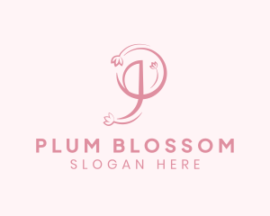 Flower Letter P logo design