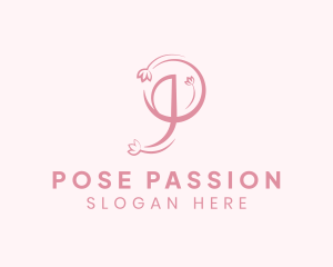 Flower Letter P logo design