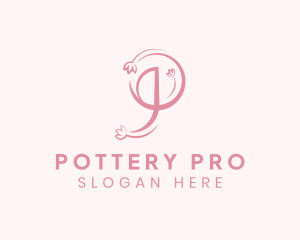 Flower Letter P logo design