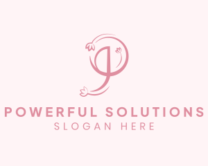 Flower Letter P logo design