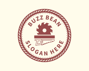 Wood Carpentry Buzz Saw logo design