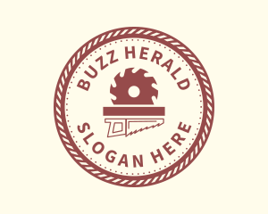 Wood Carpentry Buzz Saw logo design