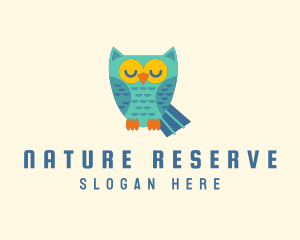 Sleepy Nature Owl logo design