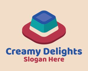 3D Jelly Dessert logo design