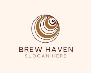 Coffee Circle Swirl logo design