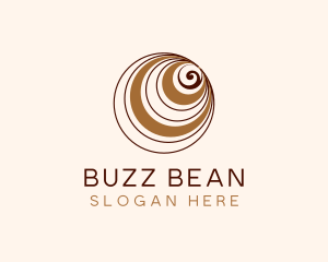 Coffee Circle Swirl logo design