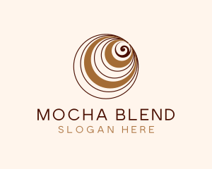 Coffee Circle Swirl logo design