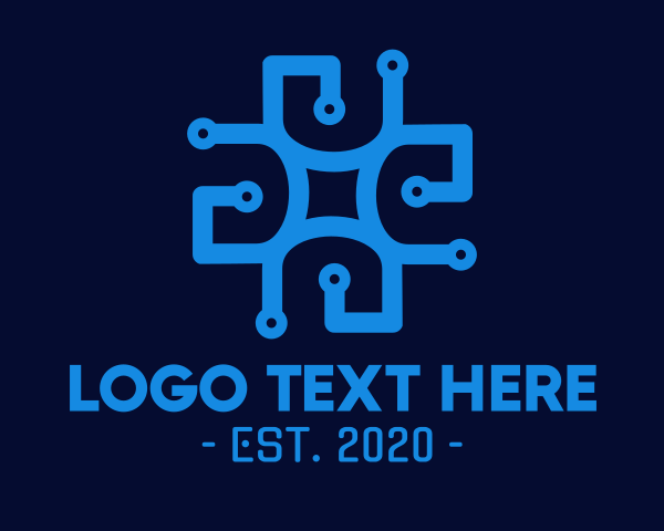 Blue Circuit Pattern logo