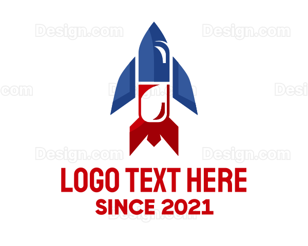 Pill Medicine Rocket Logo