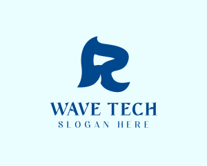 Abstract Wave Letter R logo