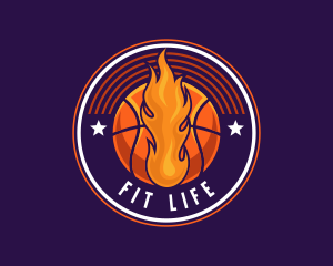 Basketball Fire Hoop logo