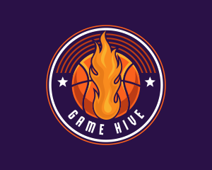 Basketball Fire Hoop logo